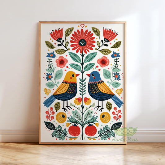 Scandinavian Folk Art Birds
