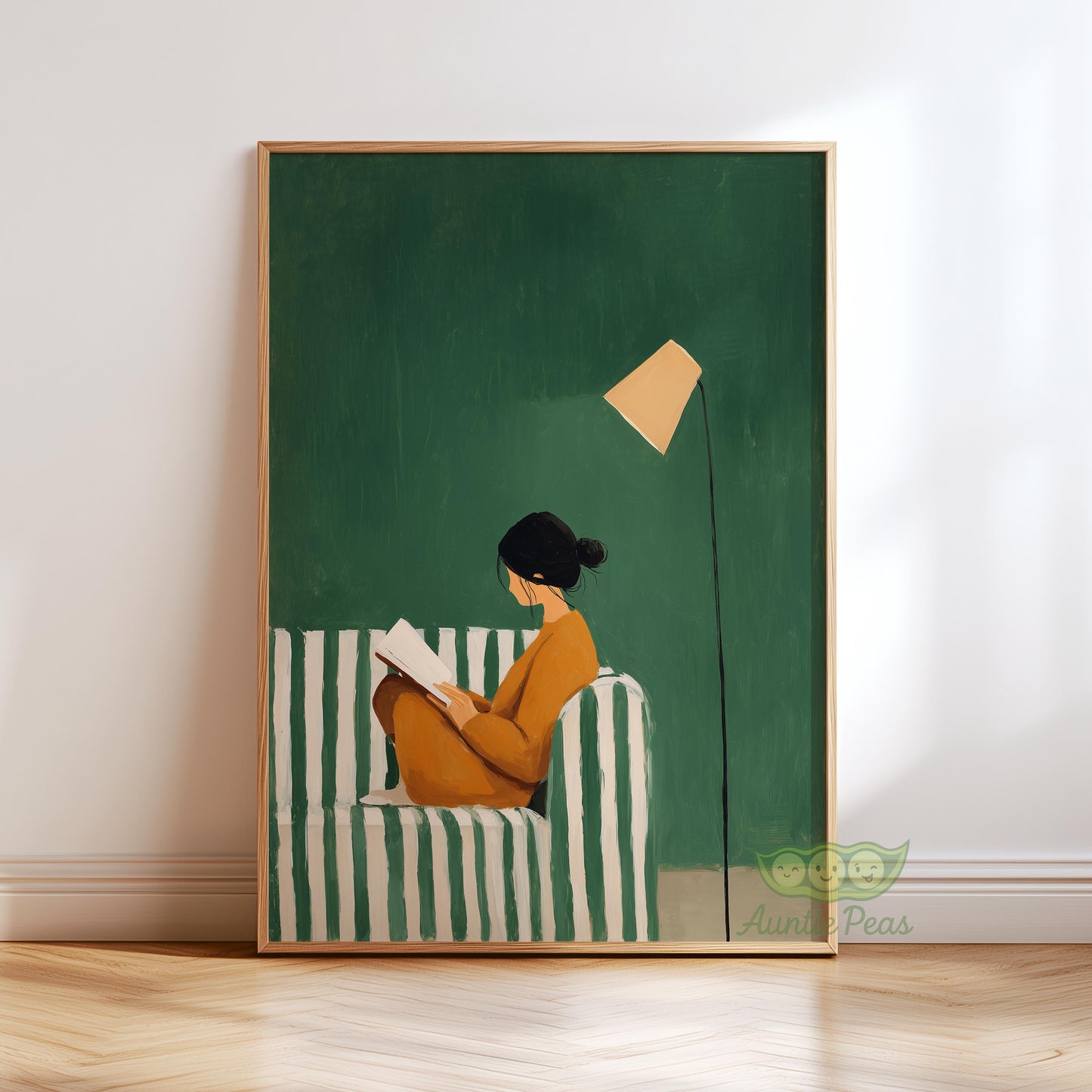 Emerald Green Reading Woman