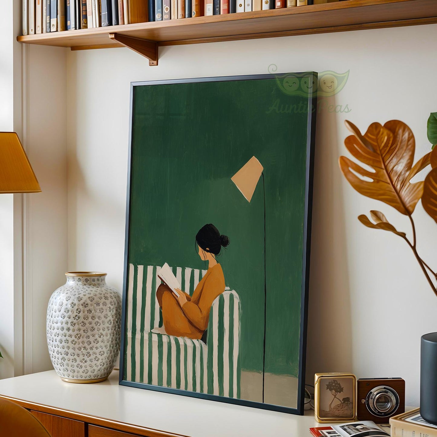 Emerald Green Reading Woman