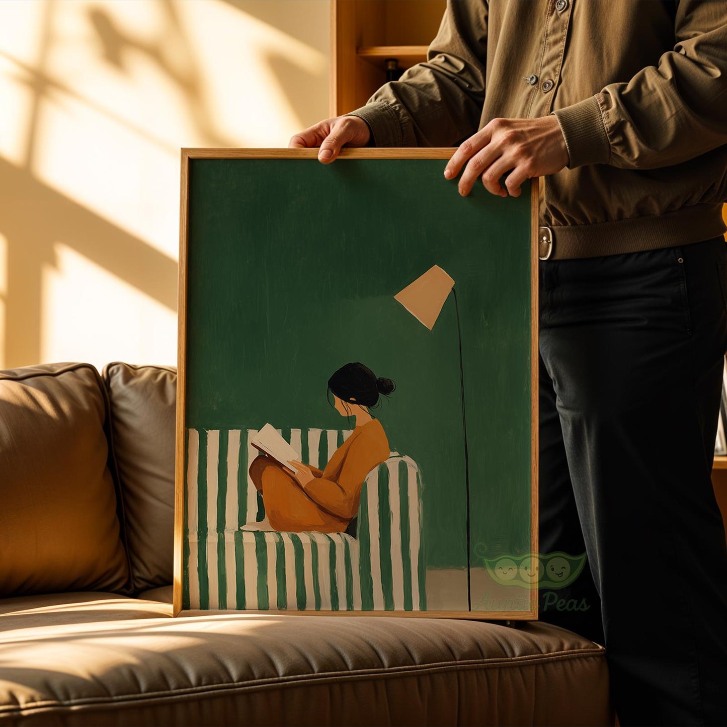 Emerald Green Reading Woman