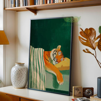 Sleeping Tiger Painting