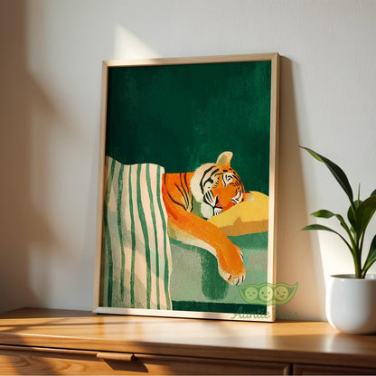 Framed Sleeping Tiger