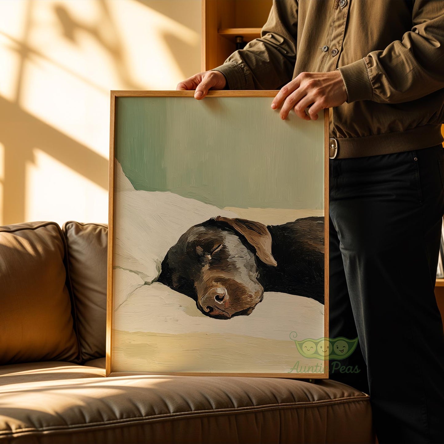 Sleeping Chocolate Labrador