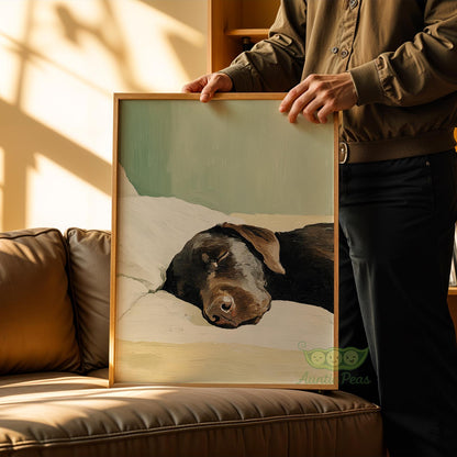 Sleeping Chocolate Labrador