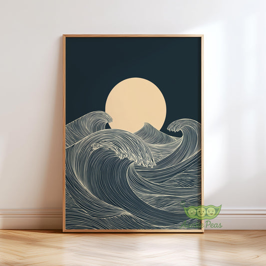 Moon and Waves