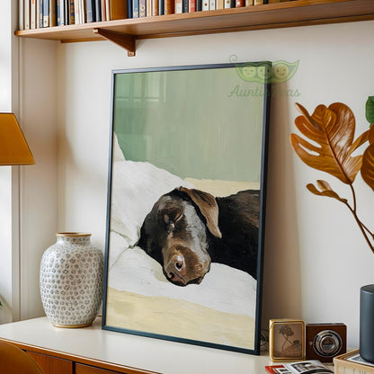 Sleeping Chocolate Labrador