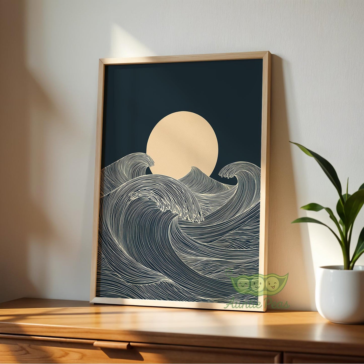Moon and Waves
