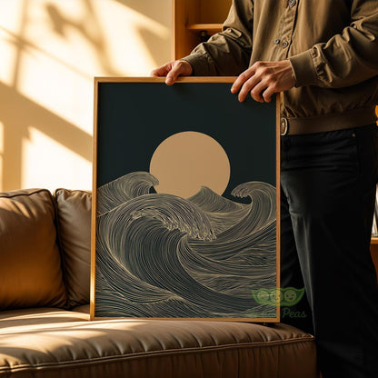 Moon and Waves