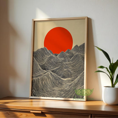 Framed Sun and Waves