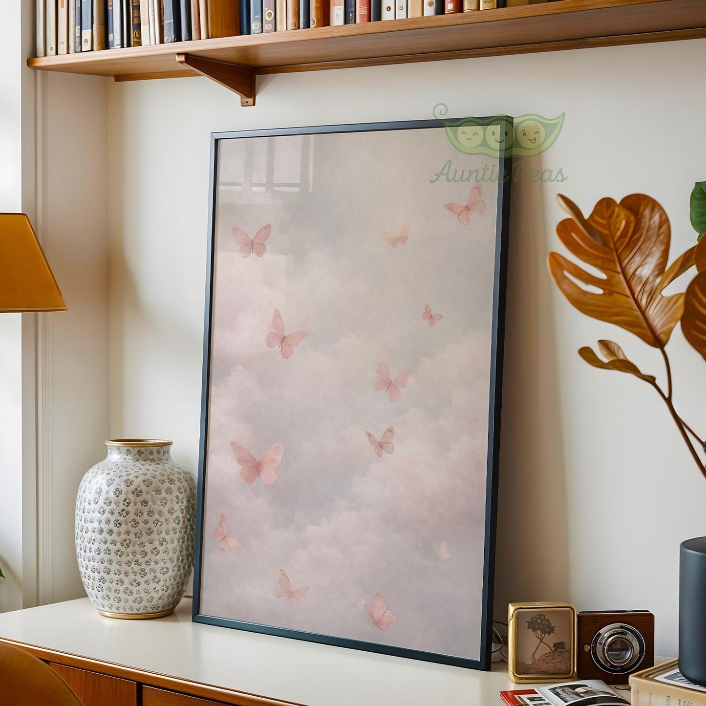 Framed Pink Butterfly Clouds