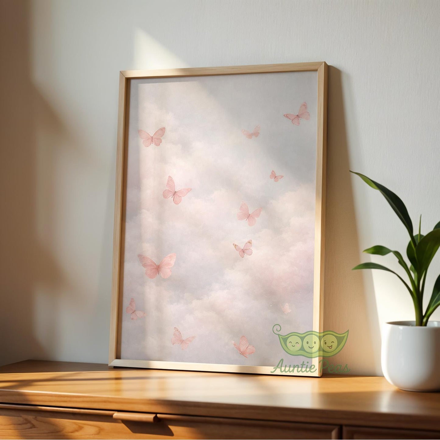 Framed Pink Butterfly Clouds