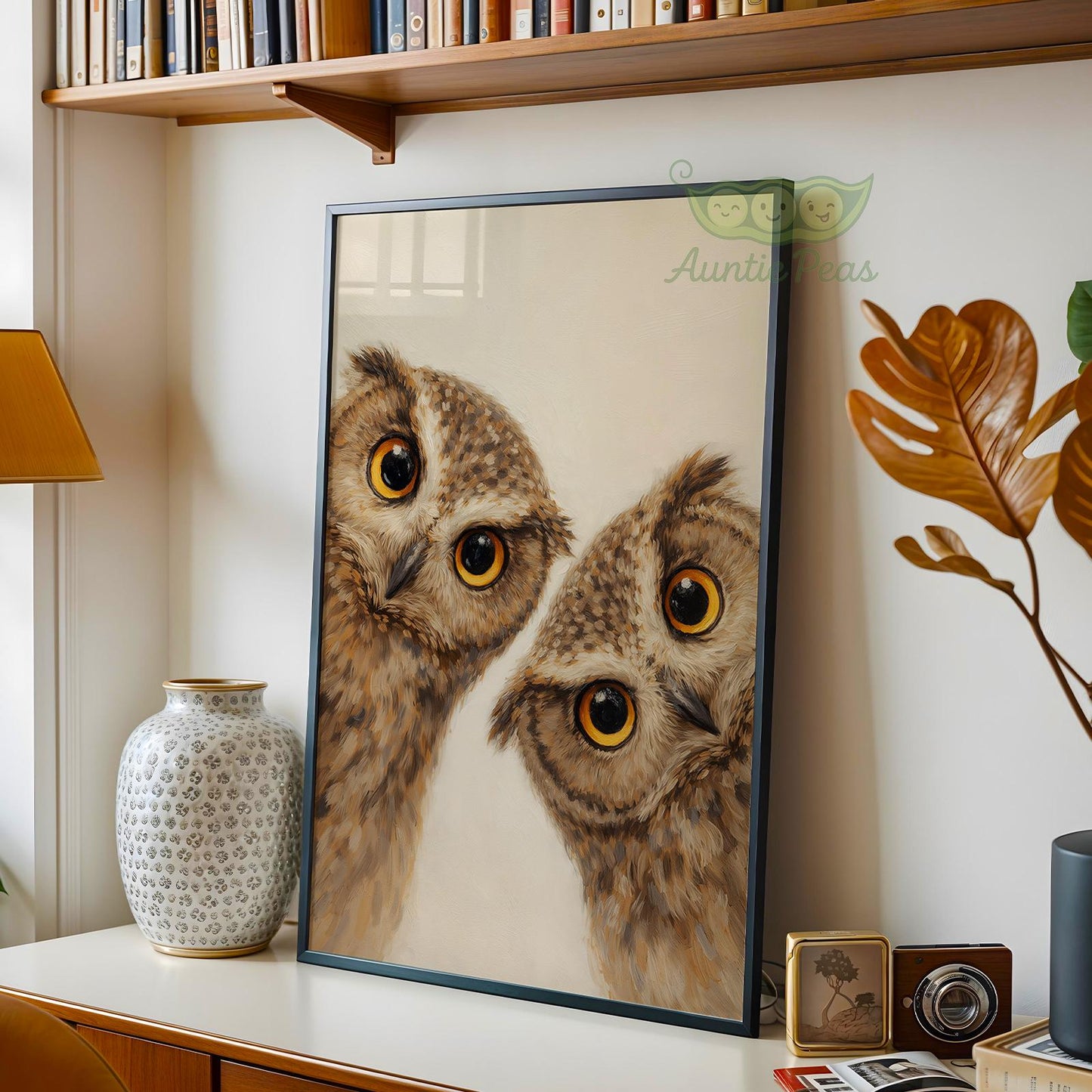 Framed Whimsical Owls