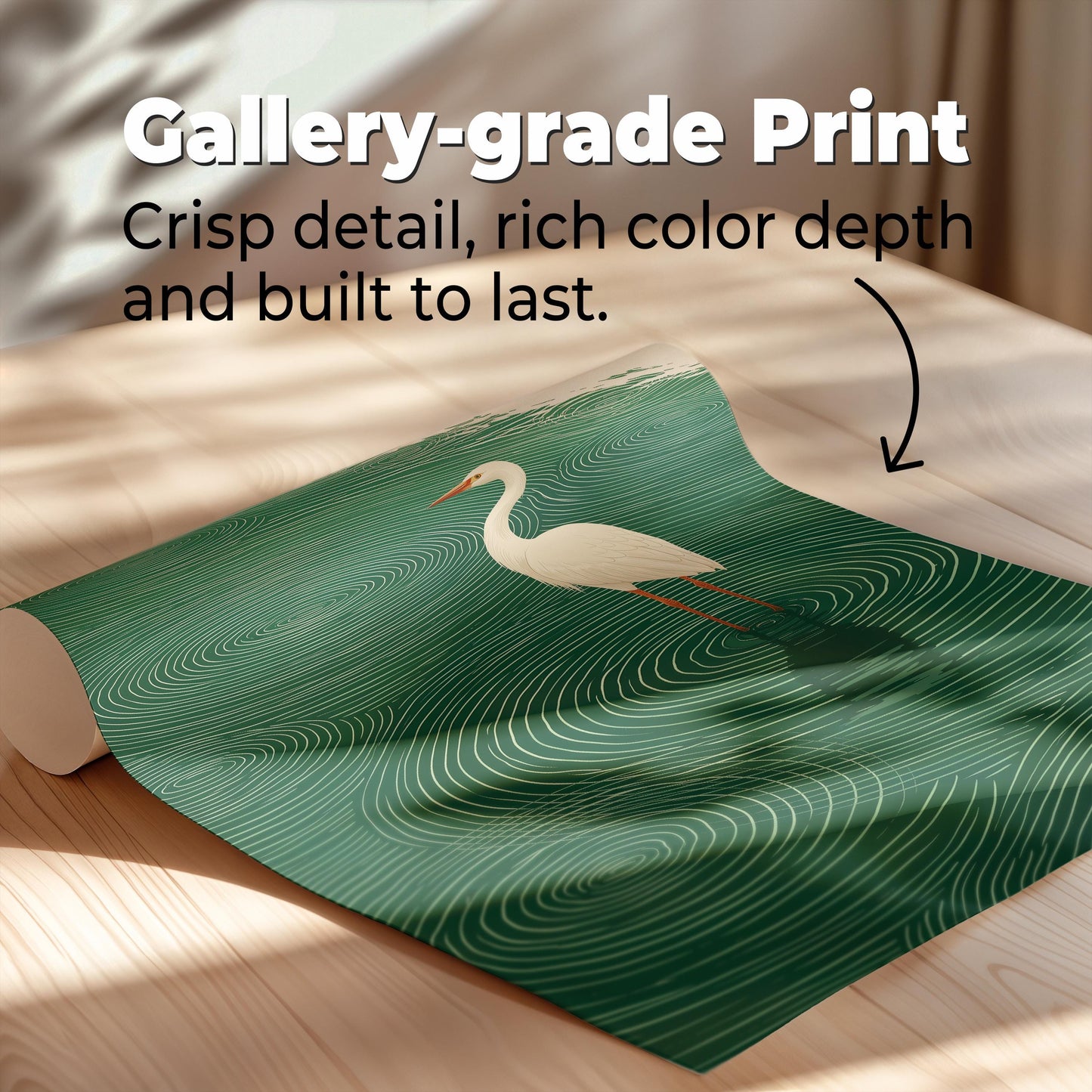 Framed Japanese Heron