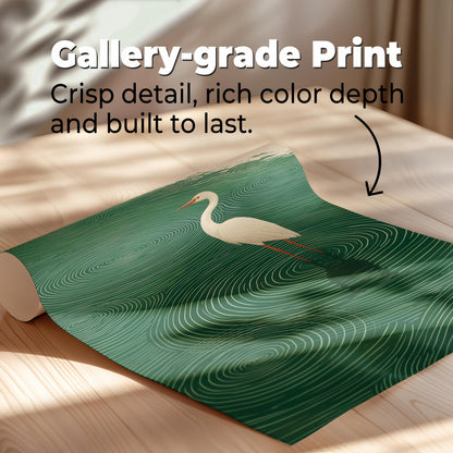 Framed Japanese Heron