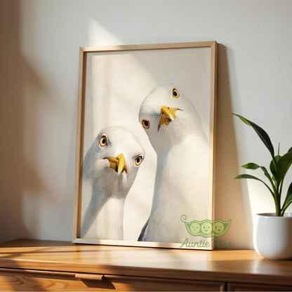 Whimsical Seagulls
