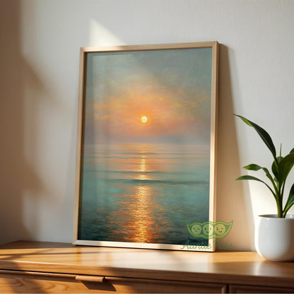 Sunset Ocean Painting