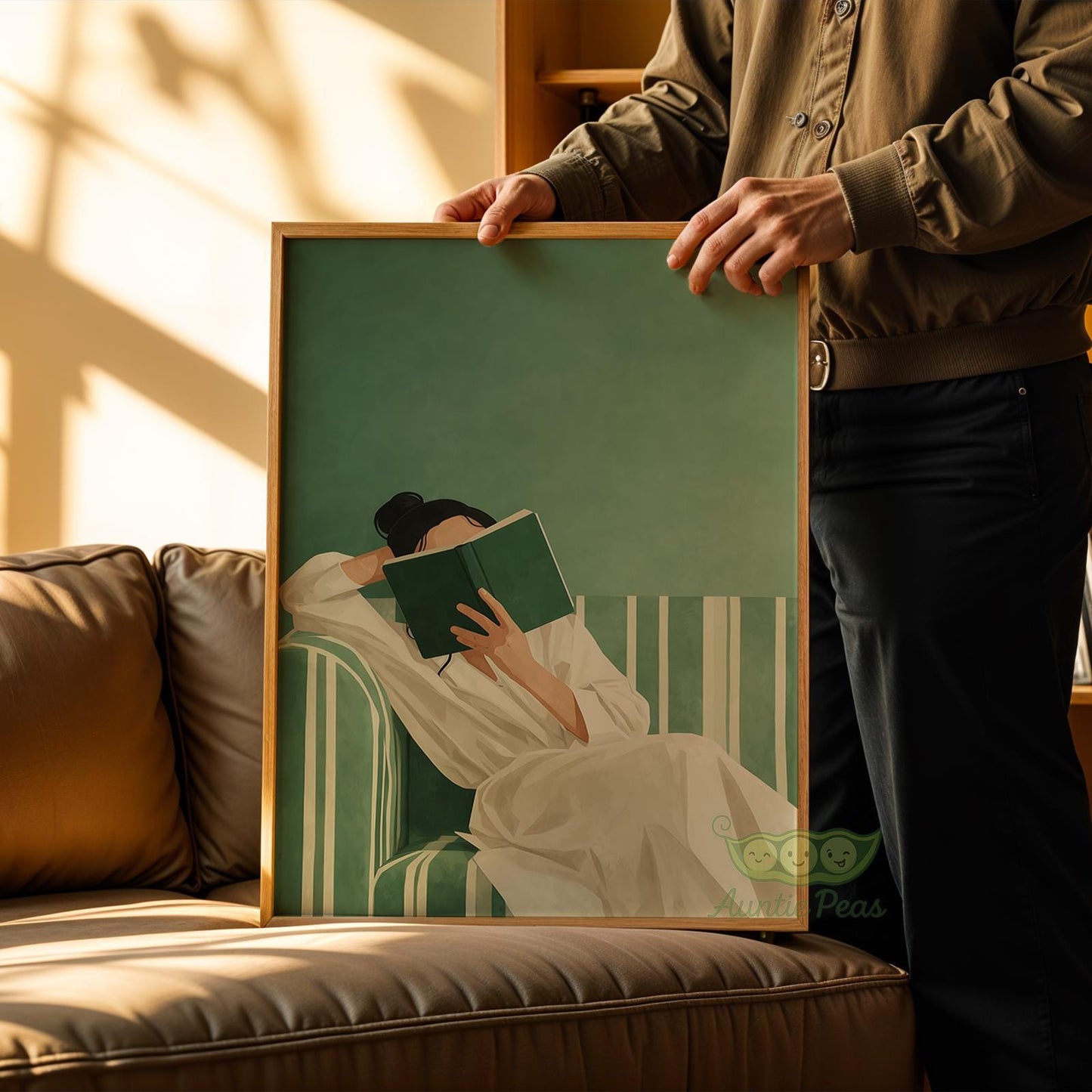 Emerald Green Woman Reading