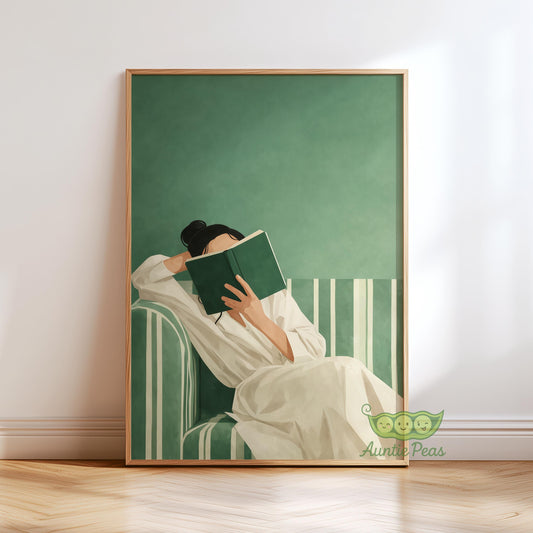 Emerald Green Woman Reading