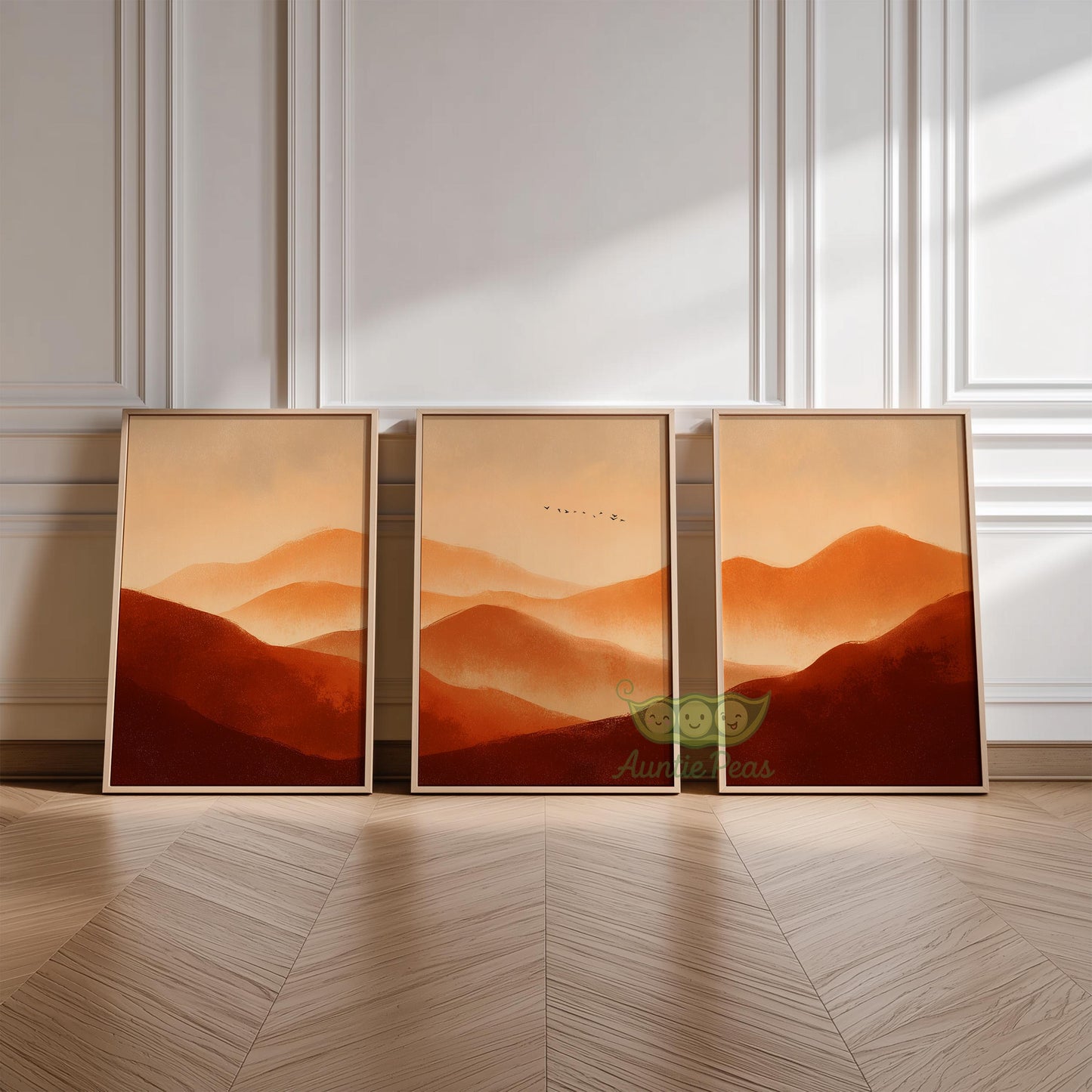 Terracotta Abstract Landscape Set of 3