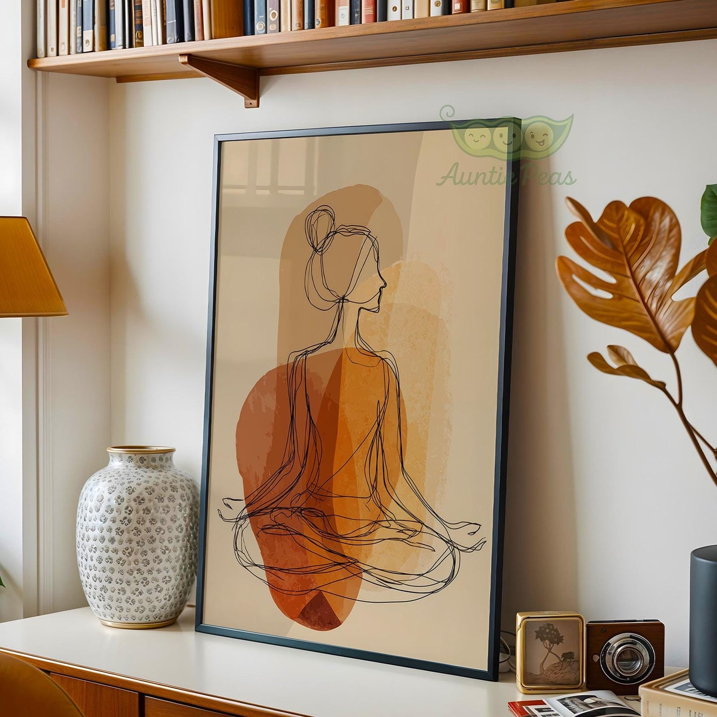 Meditating Woman Line Art