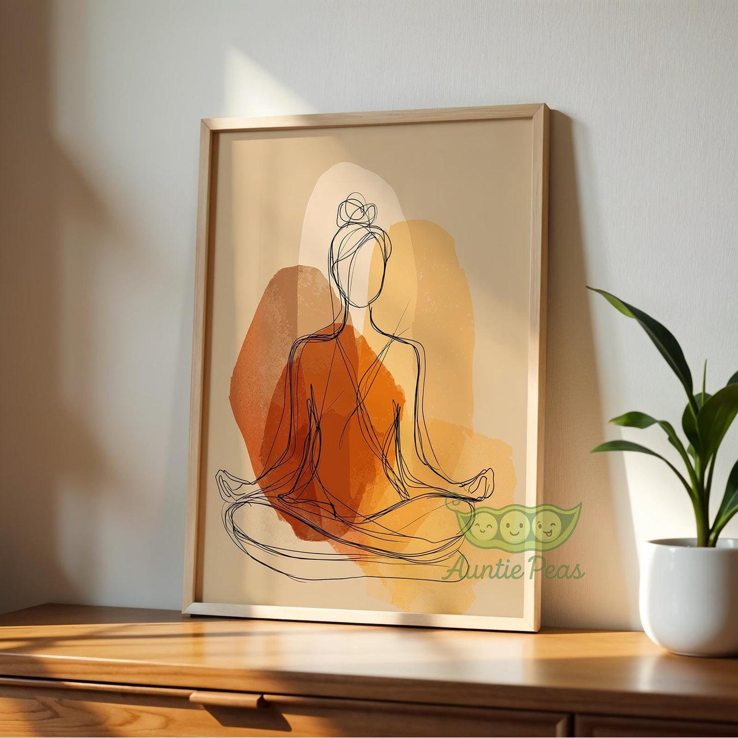 Meditating Woman Line Art