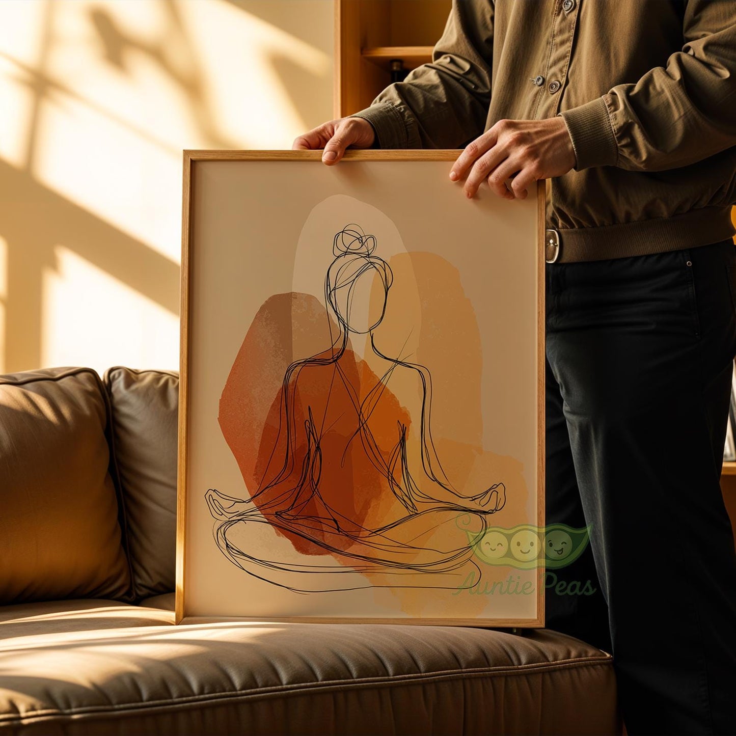 Meditating Woman Line Art