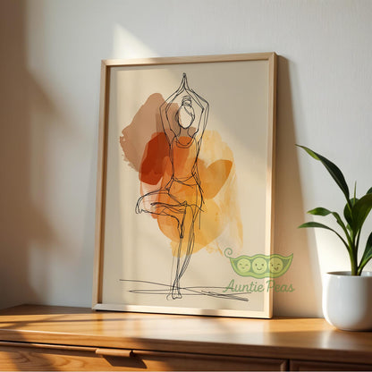 Meditating Woman Line Art