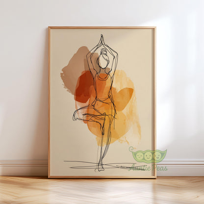 Meditating Woman Line Art