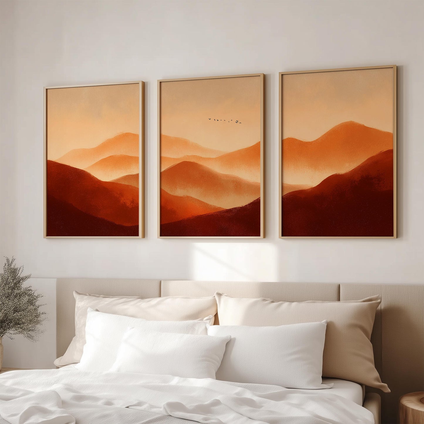 Terracotta Abstract Landscape Set of 3