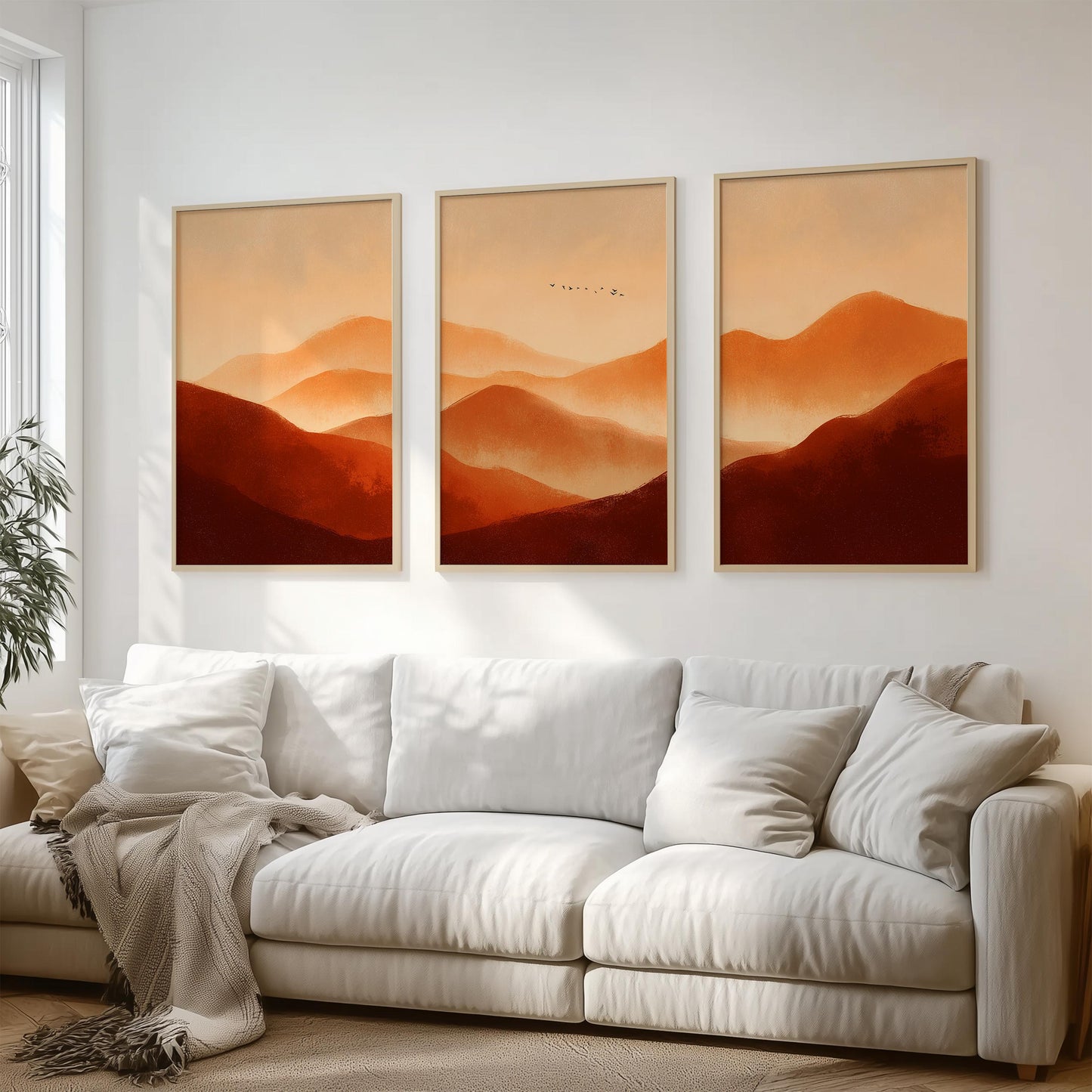 Terracotta Abstract Landscape Set of 3