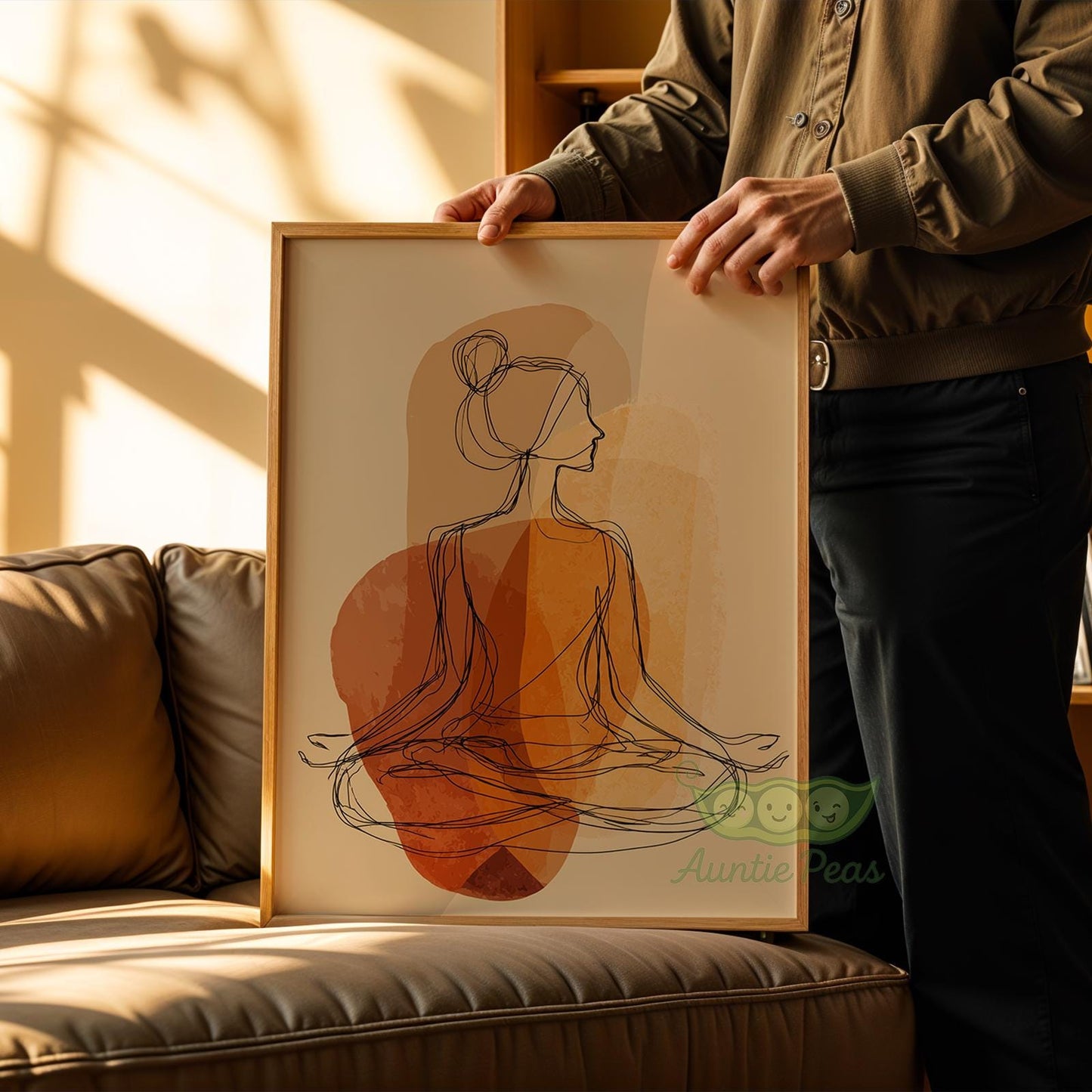 Meditating Woman Line Art