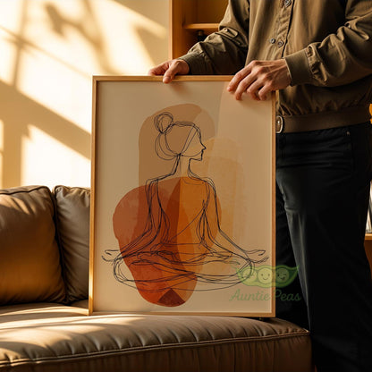 Meditating Woman Line Art