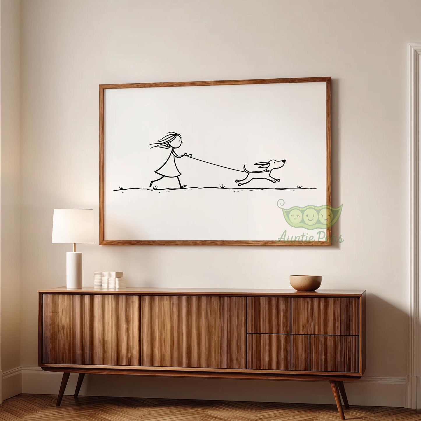 Girl Walking Dog