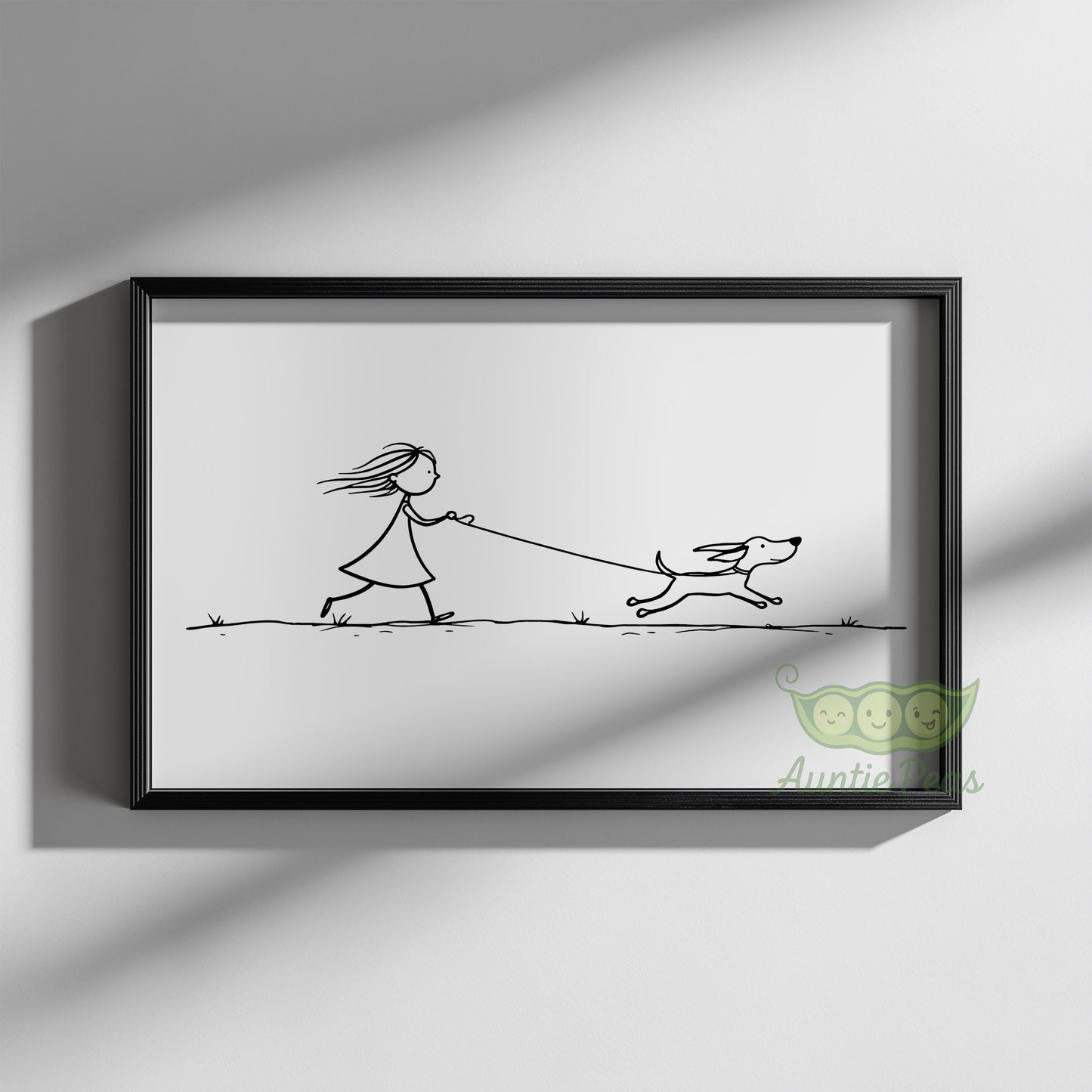 Girl Walking Dog