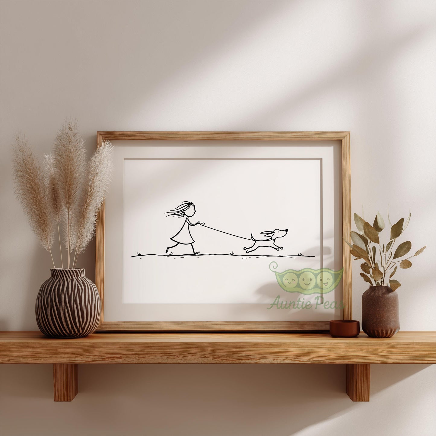 Girl Walking Dog