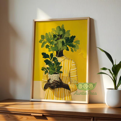 Framed Woman Plant