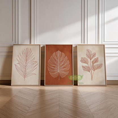 Botanical Line Art Set of 3