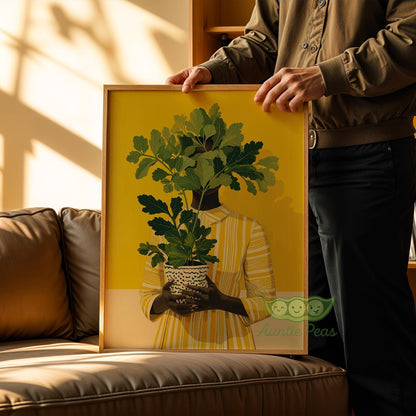 Framed Woman Plant
