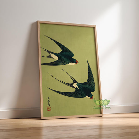 Framed Vintage Swallow Bird