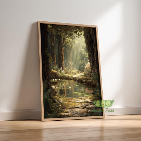 Framed Enchanted Forest Pond