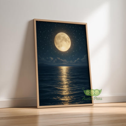 Framed Moonlight Ocean