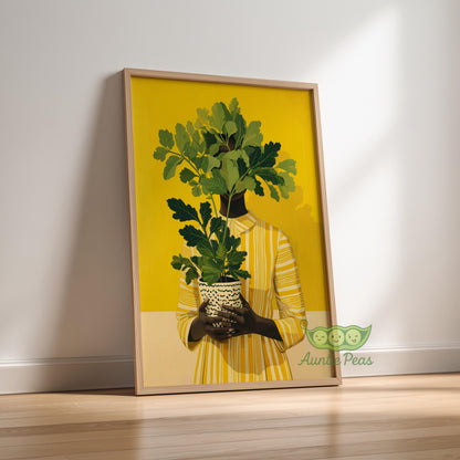Framed Woman Plant
